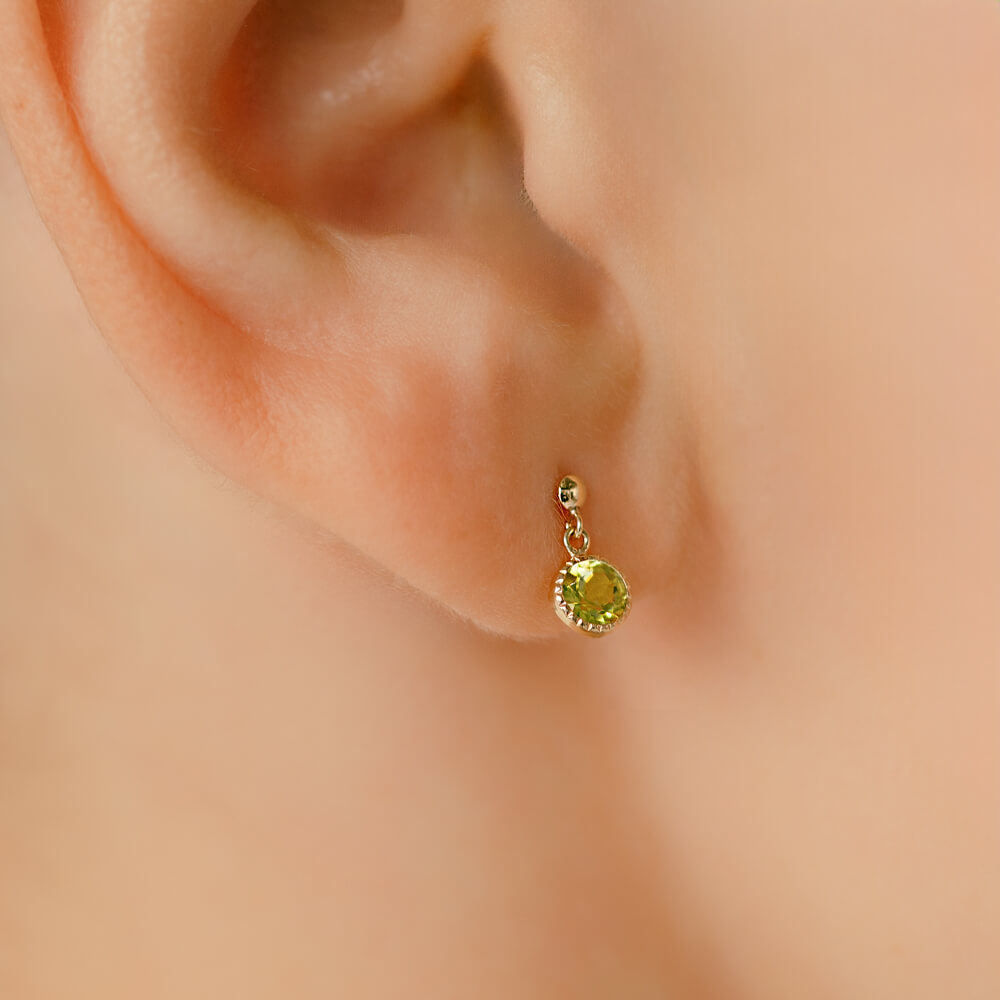 K10 カラーストーン ボディピアス・軟骨ピアスパーツ│14G / 16G対応｜イエローゴールド 金属アレルギー対応 │ 揺れる・ブラタイプ