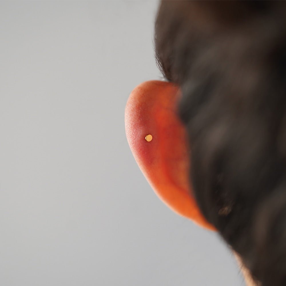 K18/PT ファーストセット ボディピアス │ 16G イエローゴールド/プラチナ つけっぱなし用 引っかかりのない 金属アレルギー対応 ファーストピアス