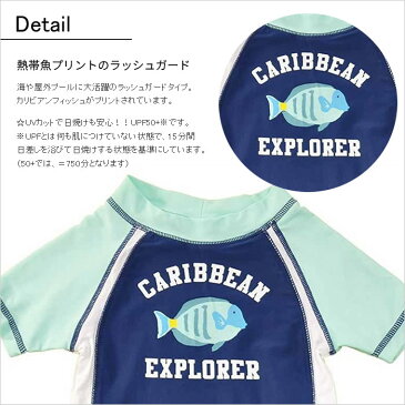 サイズ12M〜18M：9-12ヶ月（日本サイズ80）〜12-18ヶ月（日本サイズ80-90）Carter's（カーターズ）水着 半袖ラッシュガード