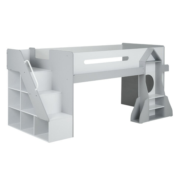 【ポイント9倍！今晩20時開始】ロケット型ディスプレイラック付き ロフトベッド COSMO(コスモ) シング..