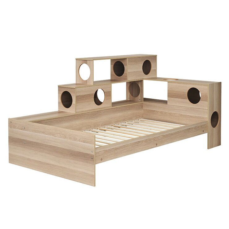 ベッドフレーム すのこベッド 木製 猫 ベッド おしゃれ 猫ハウス キャットタワー キャットハウス一体型..