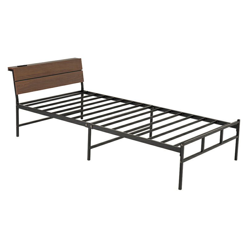 【ポイント7倍！今晩20時開始】ベッド シングルベッド フレーム 宮付き コンセント付き 98x212cm ベッ..