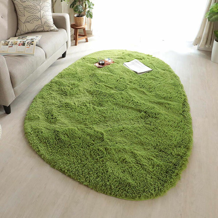 【割引クーポン配布中！】ラグ カーペット シャギーラグ 130x190cm ラグマット ラグカーペット 異形 絨毯 抗菌 消臭効果 洗濯機可 床暖房対応 ホットカーペット対応 すべり止め付き オールシーズン コンパクト おしゃれ シフォン 8色対応