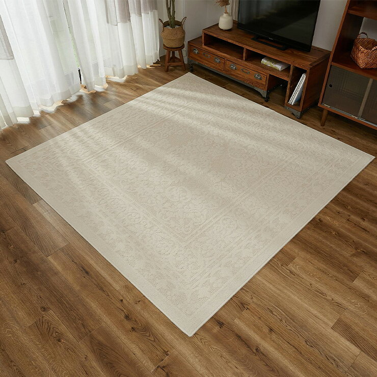 乐天商城 - 【ポイント8倍!今晩20時開始】国産 ラグ カーペット 190x240cm ラグマット ラグカーペット 長方形 メダリオン柄 敷物 絨毯 コットン混 洗濯機可 抗菌 防臭効果 防ダニ 床暖房対応 ホットカーペット対応 軽量 すべり止めプレゼント おしゃれ エレン