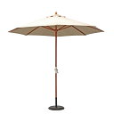 【ポイント3倍】ガーデンパラソル WOOD PARASOL(ウッドパラソル) 270cm ベース無 5色対応 木製パラソル ガーデン パラソル ガーデンファニチャー カフェ 庭 テラス 屋外 アウトドア 木製 おしゃれ グリーン アイボリー ネイビー エンジ ブラウン