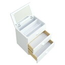【ポイント10倍!20時~25:59】【完成品・ミラー付】コンパクト ドレッサー FIGO(フィーゴ) キャスター付 収納ケース メイク 小物入れ コンパクト アクセサリー収納 コスメ収納 鏡 ドレッサー メイクボックス