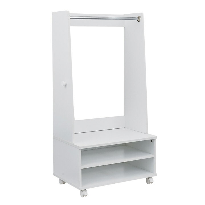 【プラスチックBOXプレゼント中!】子供用 キャスター付 ハンガーラック CHAM(チャム) ロータイプ H117cm おしゃれ コンパクト 収納ボックス ランドセルラック ワードローブ キッズハンガーラック こども 子ども 引き出し付き 木製 (大型)