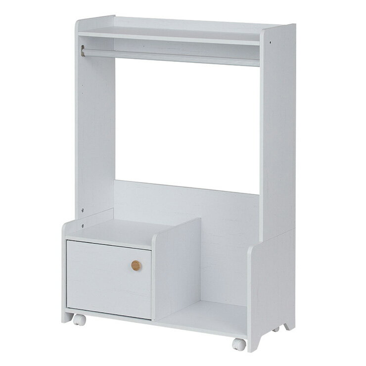 【ポイント9倍！20時〜27日1:59】ハンガーラック 服吊りラック スリム おしゃれ 木製 棚付き キャスタ..