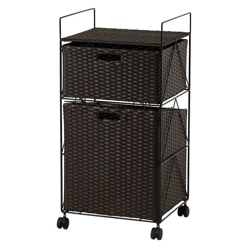 ランドリーラック ランドリー収納 サニタリー収納 ラタン調 おしゃれ 幅40cm ランドリーワゴン RAN-245..