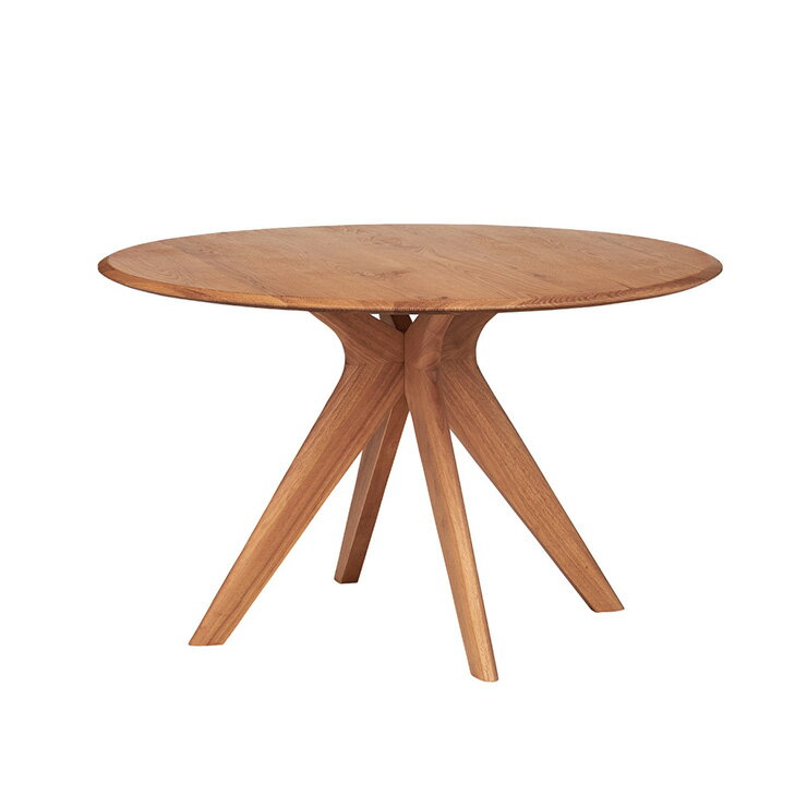 乐天商城 - 【ポイント10倍!今晩20時開始】ダイニングテーブル 丸テーブル 120cm 円形 テーブル 4人用 6人用 木製 北欧 オーク突板 ラウンドテーブル 食卓テーブル おしゃれ カフェテーブル コンパクト ナチュラル ラバーウッド Canyon キャニオン