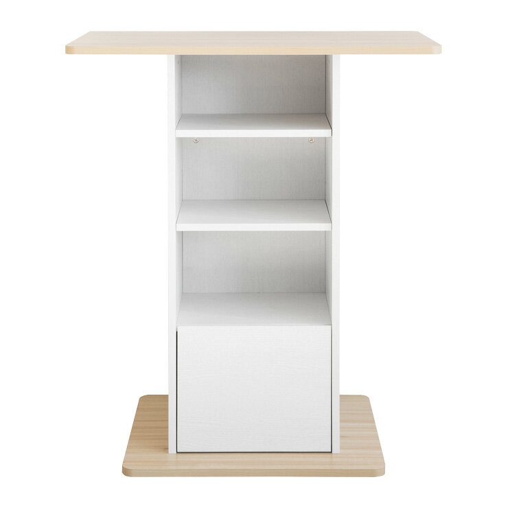 乐天商城 - 【ポイント10倍!20時〜17日1:59】バーテーブル サイドテーブル オープンラック ナイトテーブル リビングテーブル ダイニングテーブル おしゃれ シンプル コンパクト ナチュラル ホワイト 北欧 モダン Baron(バロン) 幅85cm 高さ100cm 2色対応