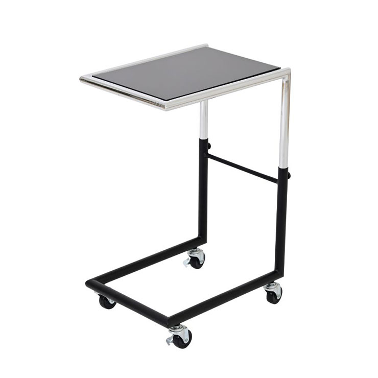 乐天商城 - 高さ3段階調節可能 サイドテーブル KKS-0027 カフェテーブル ナイトテーブル ベッドテーブル ソファテーブル 作業台 テーブル キャスター付き コの字 ガラス コンパクト おしゃれ 高級感