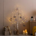 【ポイント最大10倍!15日23:59まで】クリスマスツリー H90cm LEDライト付き 白樺風ツリー オーナメントセット Schnee(シュネー) ブランチツリー ツリー オーナメント 飾り イルミネーション 電池式 単3 軽量 LED ナチュラル おしゃれ 北欧 クリスマス