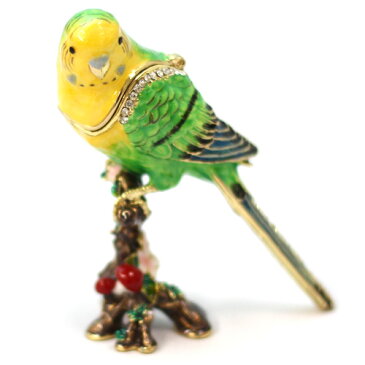 <インコ ジュエリーボックス>鳥・セキセイインコを飼っている方に大好評!置物としても小物入れとしても キラキラに アクセサリーケース ギフト 卒業 入学 リングケース 可愛い ピックアップ 誕生日プレゼント 女性 クリスマス 新生活 母の日