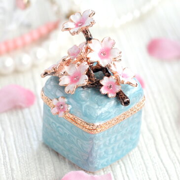 <小枝桜 ジュエリーボックス>春色 小物入れ 置物 インテリア サクラ さくら お祝い ギフト お花見 進学 ピックアップ ギフト 卒業 入学 可愛い 誕生日プレゼント 女性 クリスマス 新生活 母の日