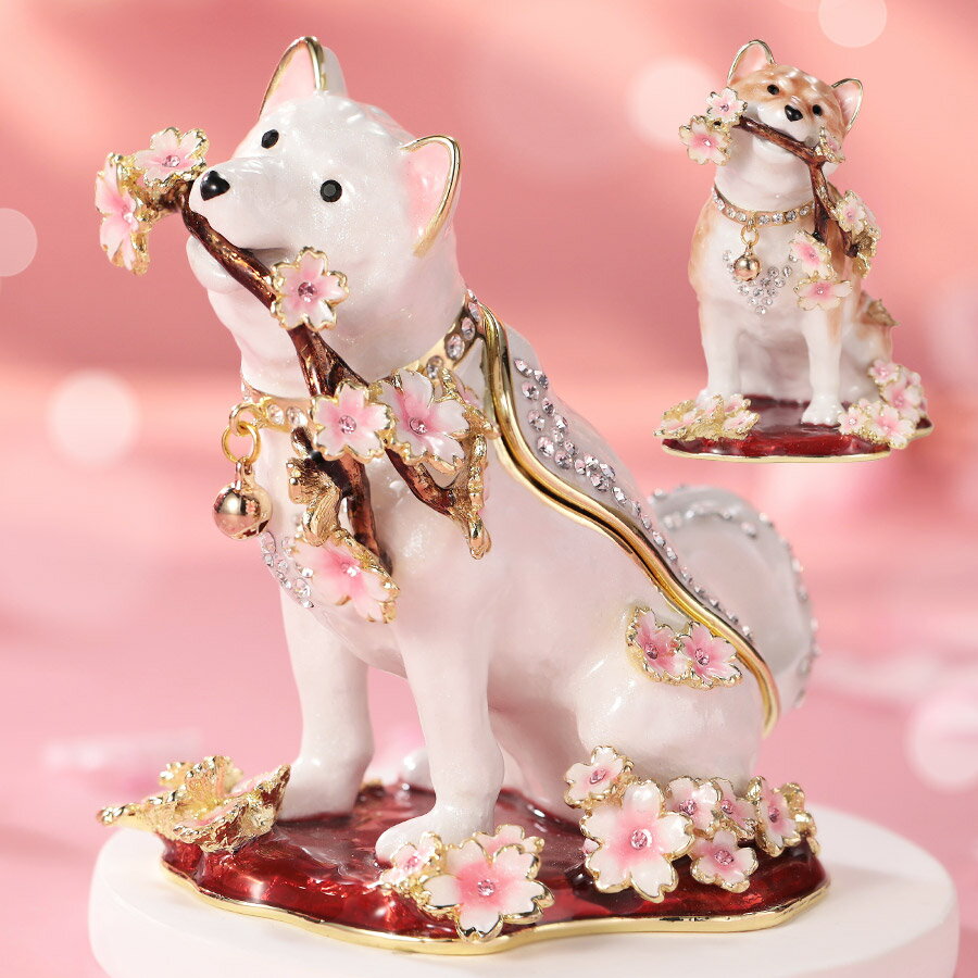 楽天東京銀座PICALS（ピカルス）【正規品】 桜犬 さくら いぬ 戌 干支 ジュエリーボックス ピィアース 東京銀座PICALS 東京銀座ピカルス 可愛い ブランド おしゃれ プレゼント オブジェ 置物 動物 誕生日プレゼント プロポーズ ペット 骨壺 メモリアルボックス ペット