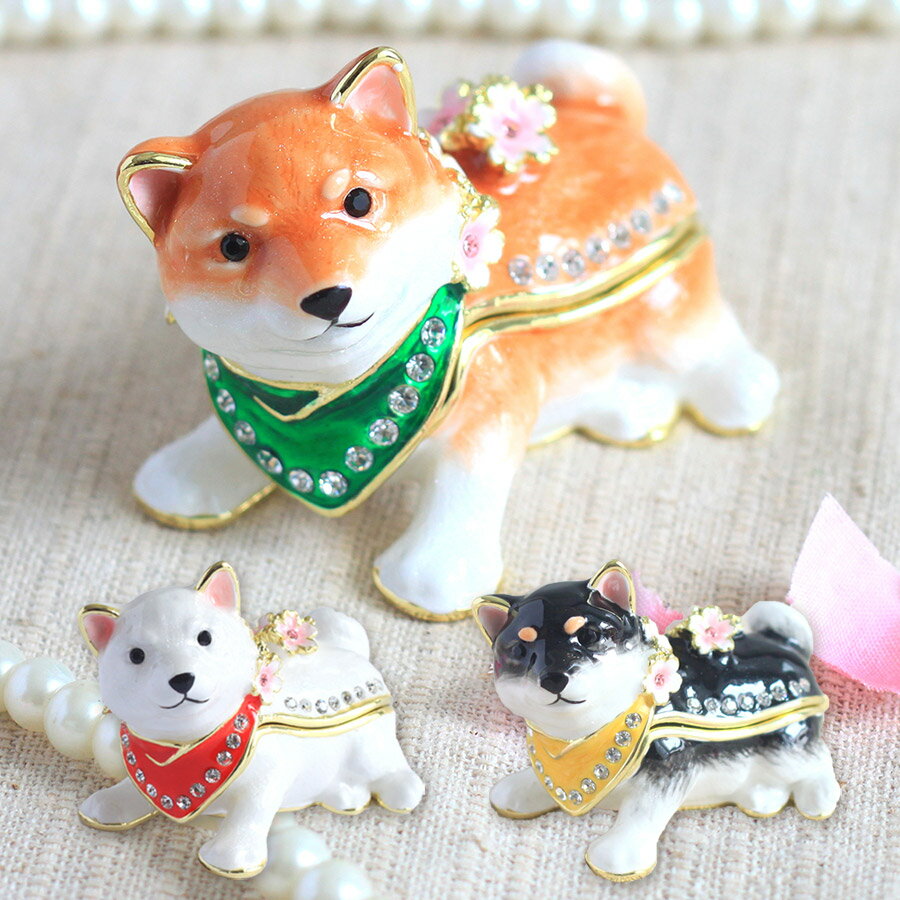 楽天東京銀座PICALS（ピカルス）【正規品】 桜まめしば 豆柴 柴犬 いぬ ジュエリーボックス ピィアース 東京銀座PICALS 東京銀座ピカルス 可愛い ブランド おしゃれ プレゼント オブジェ 置物 動物 誕生日プレゼント プロポーズ ペット 骨壺 メモリアルボックス ペット