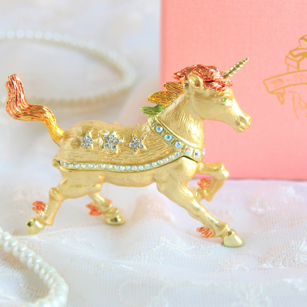 楽天市場 スモールユニコーン ジュエリーボックス 一角獣 誕生日 プレゼント ギフト クリスマス お祝い 宝石箱 ジュエリーケース メモリアル 小物入れ ピィアース 可愛い 置物 キッズ 子供 ジュエリー収納 アクセサリー アクセサリーケース アンティーク 母の日 Picals