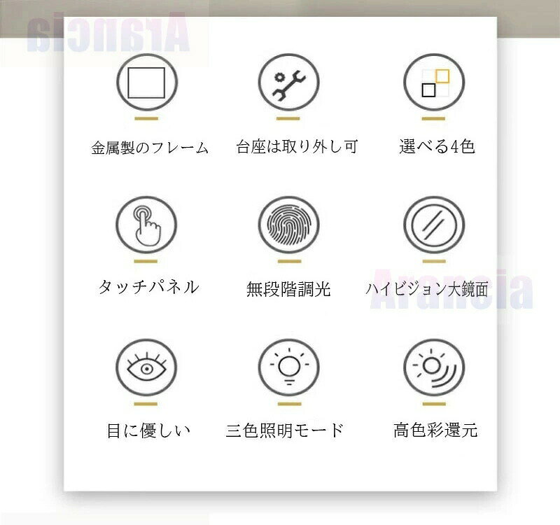 女優ミラー 卓上 ミラー ライト付き 鏡 LEDミラー 丸 卓上ミラー おしゃれ 三色調光 化粧鏡 ledライト付 ライト付きミラー 充電式 led ライト 付き メイク アップ ミラー 卓上鏡 丸 led mirror 明るさ調整 北欧 インテリア おしゃれ プレゼント [3]