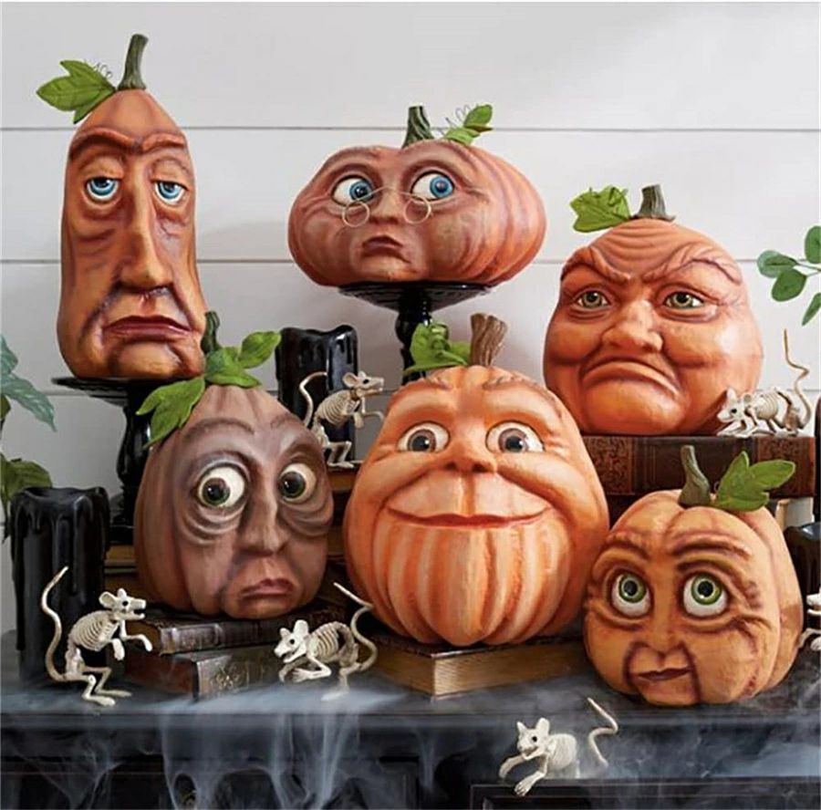 Rakuten - かぼちゃ 置物 ハロウィン 飾り パンプキン オブジェ 面白い カボチャ 装飾用かぼちゃ Halloween パーティー 飾り 付け お部屋飾り 学園祭 感謝祭 樹脂製