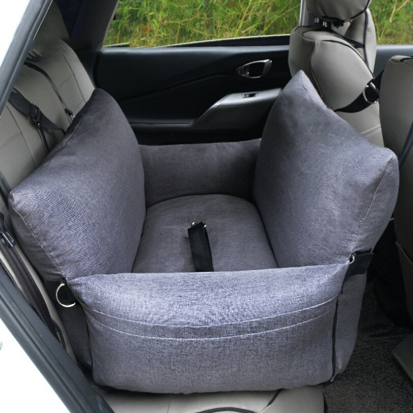 車載用ペットソファ 犬 猫 ペット ドライブボックス キャリーバッグ ドライブベッド ペットクッション 小型犬 中型犬 カー用品 お出かけ 飛び出し防止 後部座席 アウトドア 防災 旅行 車載 滑り止め 2WAY 全車種 夏用 RaogtCYU
