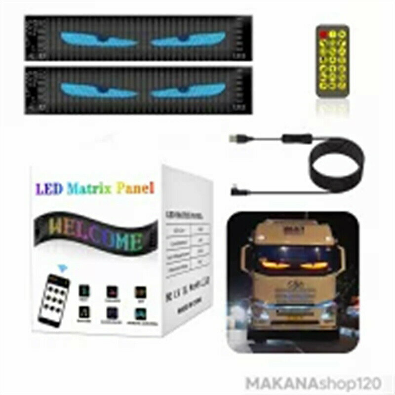 車用デビルアイライト リモコン付き プログラム可能 フレキシブルLEDディスプレイスクリーン LED カー..