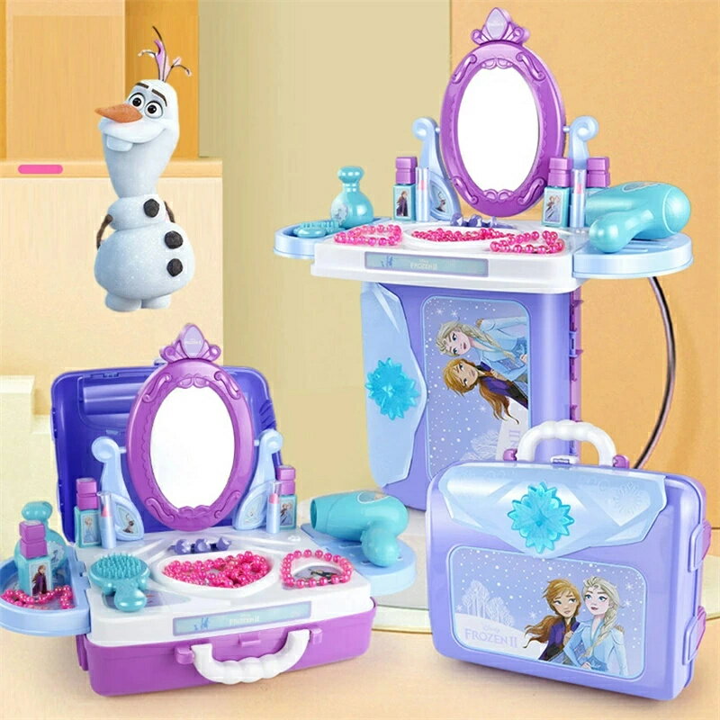 【 SALE】【★人気商品★】DIY 知育玩具 2WAY アナと雪の女王 キッズ お化粧セット メイクセット なりきりセット おままごと 収納BOX付き ジュエルセット プリンセス エルサ アナ アナ雪 Disney 並行輸入品 【キャラクター グッズ ごっこ遊び なりきり 女の子】