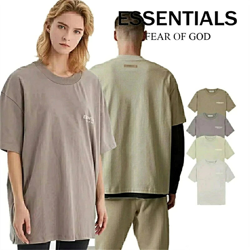 樂天商城 - FOG ESSENTIALS ロゴ 半袖シャツ Tシャツ T-shirt 両面ロゴ バックプリント プリント メンズ レディース オーバーサイズ オフホワイト フィアオブゴッド Fear Of God　ユニセックス 春夏 夏 半袖 正規品 男女兼用