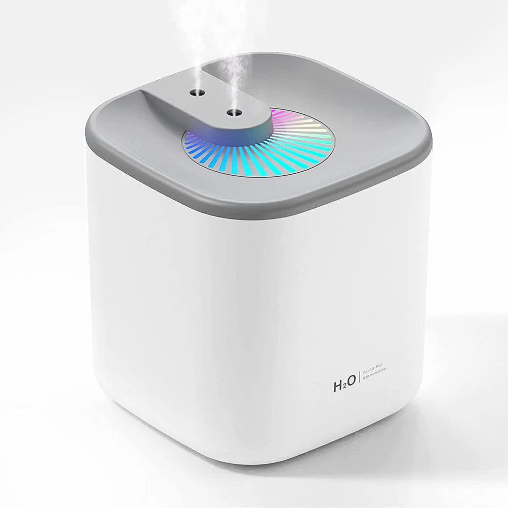 加湿器 卓上 3L大容量 加湿機 アロマ 除菌 ダブルノズル 超音波式 USB LEDライト スマートタイマー 空..