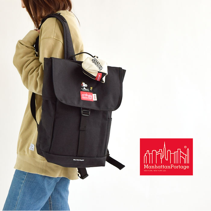 【2021新作】数量限定 日本正規品 Manhattan Portage マンハッタンポーテージ バックパック Washington SQ Backpack JR PEANUTS バッグ リュック メンズ レディース ユニセックス 男女兼用 ブラック かばん ミニバッグ アウトドア MP1220JRPEANUTS21