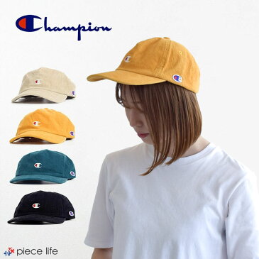 【20％OFF/ラスト1個】チャンピオン Champion CHAMPION 帽子　ロゴ刺繍　コーデュロイ ローキャップ /381-0058 CAP レディース メンズ 男女兼用 ユニセックス　ペア 5パネル 秋 冬キャップ 無地 グリーン イエロー ベージュ　ブラック 黒