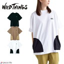 正規取扱店 ワイルドシングス WILDTHINGS Tシャツ レジャー ポケット ティー 半袖 無地 刺繍 ロゴ ロゴ刺繍 ワンポイント ポケット付き トップス 綿100％ シンプル おしゃれ 人気 メンズ レディース 男女兼用 WT23040KY