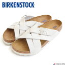 正規取扱店 BIRKENSTOCK ビルケンシュトック Lugano ルガーノ ソフトフットベッド スエードレザー サンダル メンズ レギュラー ブルーロゴ 白 white ホワイト 1024534