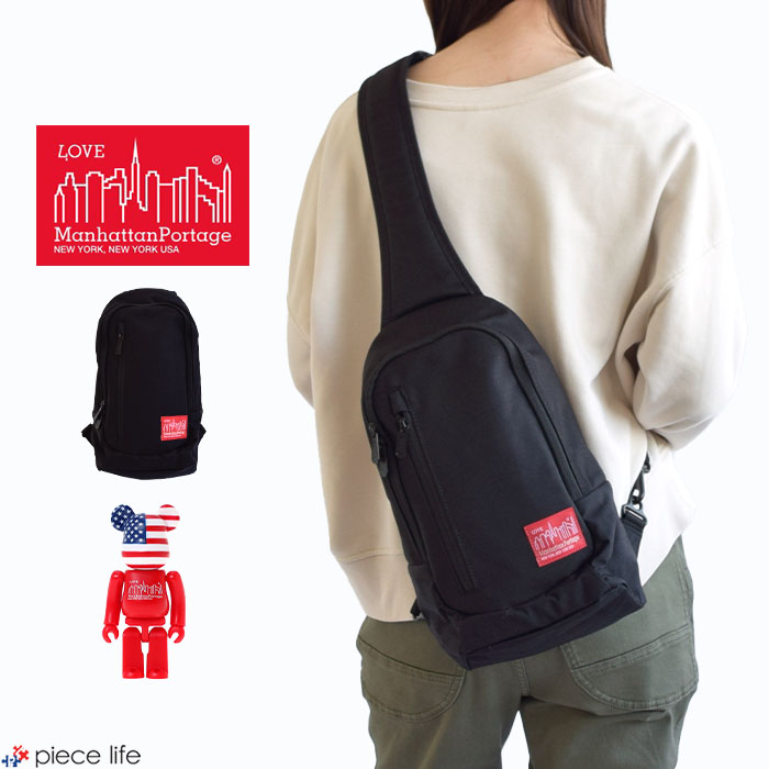 樂天商城 - 【P3倍/ラスト1】 Manhattan Portage マンハッタンポーテージ ショルダーバッグ ボディバッグ Little Italy Crossbody Bag w/BE@RBRICK 2023 メンズ レディース ユニセックス オールシーズン ブラック MP1927BE@RBRICK23