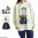 【2024春夏新作】ゴースローキャラバン go slow caravan Tシャツ トップス Wフェイス天竺 野営猫 ロングスリーブTEE メンズ レディース ユニセックス 春 秋 冬 M-XL ブラック ホワイト 322801 その1