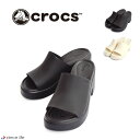 正規取扱店【2024春夏新作/5%OFF】Crocs クロックス サンダル BROOKLYN SLIDE HEEL ブルックリン スライド ヒール レディース 厚底 春 夏 秋 22cm-26cm ブラック スタッコ 209408