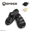 正規取扱店Crocs クロックス サンダル GETAWAY STRAPPY ゲッタウェイ ストラッピー レディース 春 夏 秋 ブラック スタッコ 22cm-26cm 209587