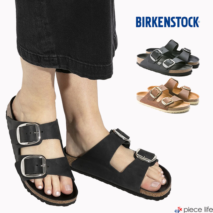 正規取扱店【2024春夏新作】BIRKENSTOCK ビルケンシュトック サンダル Arizona Big Buckle アリゾナ ビッグバックル ナロー レディース オールシーズン オイルドヌバックレザー 23cm-24.5cm ブラック コニャック 1011075/1011073