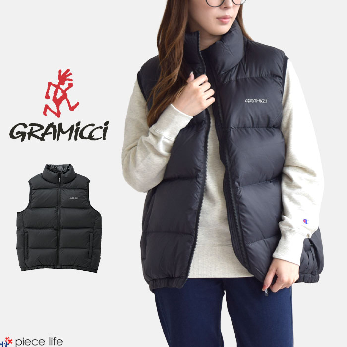 【2024秋冬新作/ラスト1/ポイント5倍】 GRAMICCI グラミチ アウター ベスト ダウンベスト DOWN PUFFER VEST ダウンパファーベスト メンズ レディース ユニセックス 袖なし ベスト 春 秋 冬 M L XL ブラック G3FU-J001