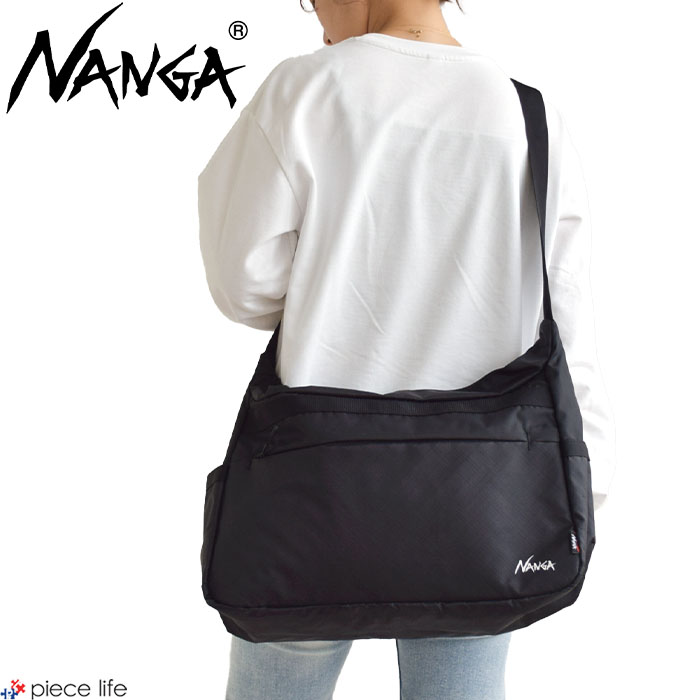 Rakuten - 【P3倍/2025秋冬新作】ナンガ NANGA ショルダーバッグ メンズ レディース 鞄 エコパック UR ショルダーバッグ 約13L ECOPAK UR SHOLDER BAG ユニセックス ECOPAKシリーズ 軽量 撥水 耐久性 タウンユース ビジネス アウトドア フリーサイズ ブラック 黒 N2502-3N303Z