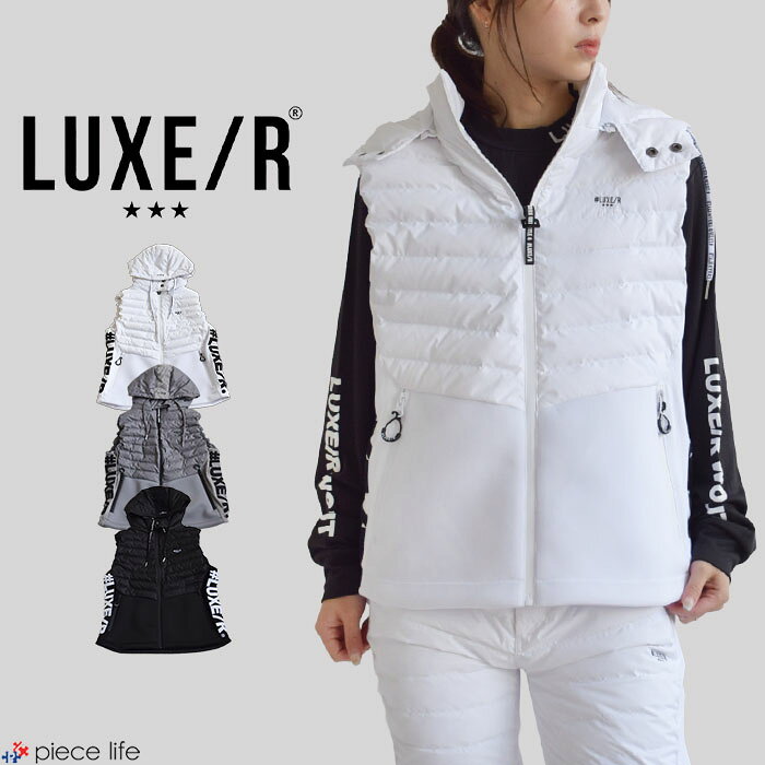 樂天商城 - 【P5倍/2025秋冬新作】LUXE/R GOLF ラグジュ ゴルフ ベスト メンズ レディース ダウンベスト アウター スポンジボンディング ベスト ダウン フェザー 切り替え フード付 ユニセックス 秋 冬 スポーツ ジョギング 全3色 M L XL 46131
