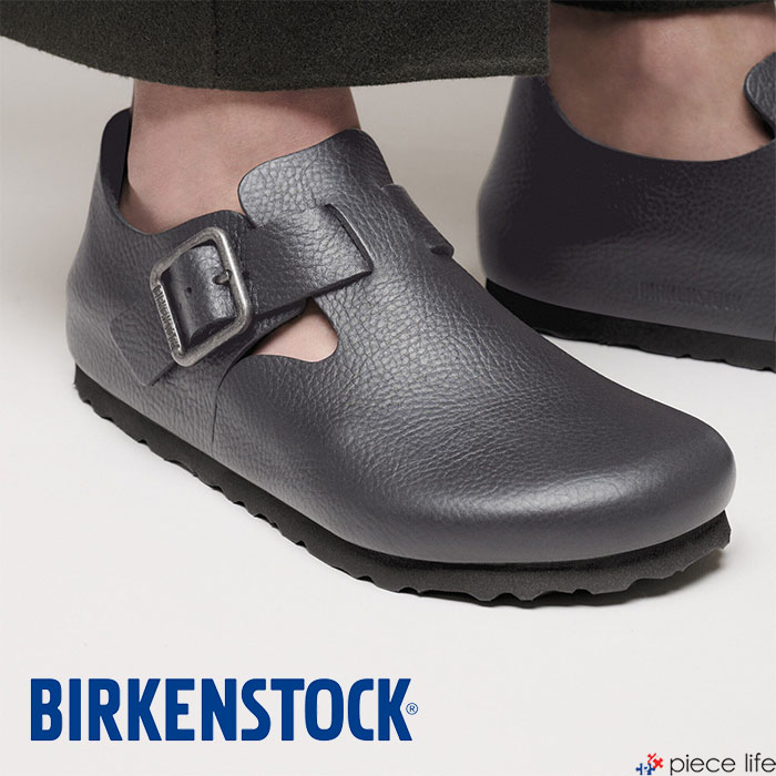 Rakuten - 【P3倍/2足目10％OFFクーポン/2026春夏新作】正規取扱店 ビルケンシュトック BIRKENSTOCK ロンドン ワイヤー バックル London Wire Buckle ナチュラルレザー レギュラー メンズ シームレス ブラック ヴィンテージウッドブラック 黒 1030176