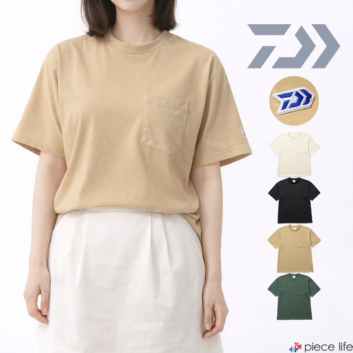 Rakuten - 【P3倍/2026春夏新作】 ダイワ DAIWA Tシャツ 半袖 メンズ レディース 遮熱 UVケア 吸水 速乾 無地 ポケット ポケt ロゴ クルーネック ユニセックス アウトドア スポーツ 釣り フィッシング SHADE POCKET T-SHIRT M L XL DE-8526EX