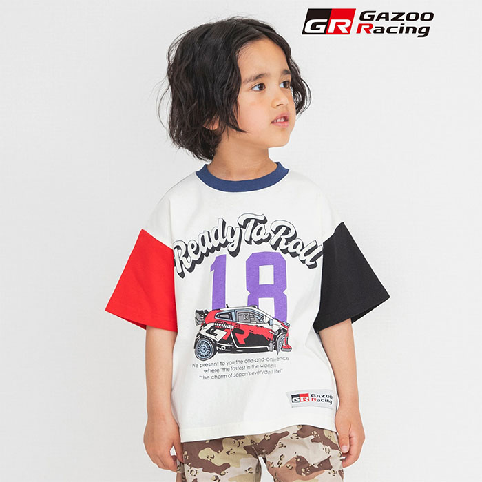 Rakuten - 【2026春夏新作】 キッズ 半袖 Tシャツ 男の子 女の子 トヨタ GR ヤリス Rally1 Tシャツ 親子 お揃い 半袖Tシャツ プリントT TOYOTA GR コラボ ユニセックス 子ども服 子供服 コットン ブラック ホワイト 全6色 110cm 130cm 150cm エフオーキッズ ブリーズ BREEZE J307206