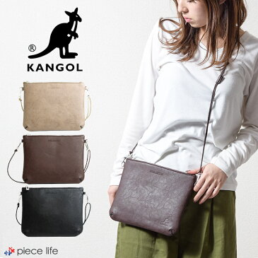 送料無料◆カンゴール kangol サコッシュ サコシュ KGSA-BG00043 ポーチ ショルダー ショルダーバッグ バッグ PUレザー 型押し 斜めがけ カバン 鞄 レザー メンズ レディース 大人 軽量 通学 おしゃれ ブラック　キャメル　ブラウン