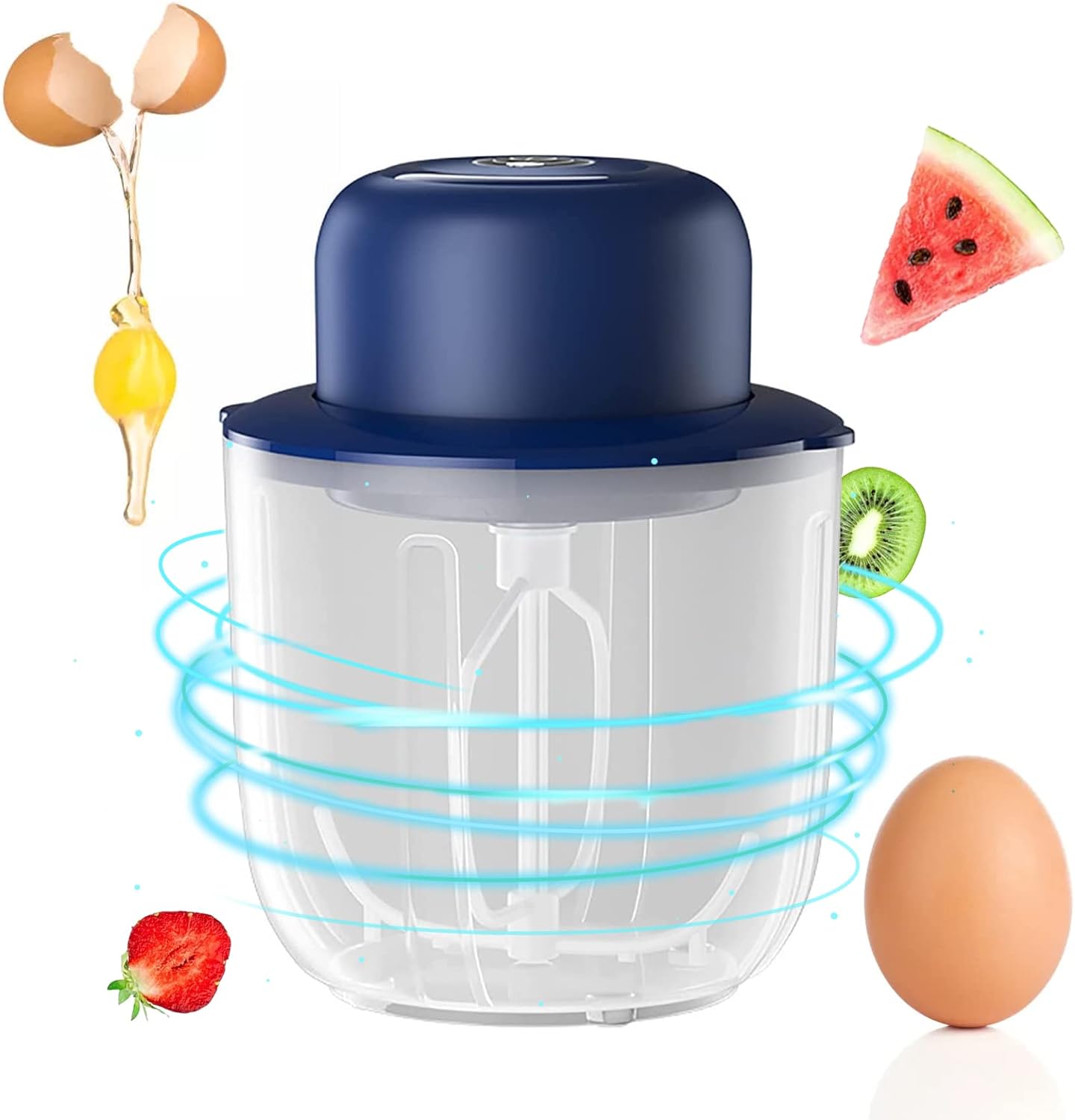 生クリーム 収納ケース ミルク泡立て器付き 電動ミキサー ホイップクリーム ブルー シリコン