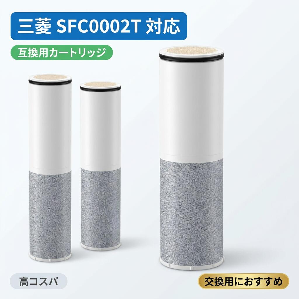 三菱 SFC0002T 用 カートリッ 【対応品番】BSC05003 と SFC0002T。他の互換性のある浄水カートリッジ: BSC05001(SFC0002)(SFC-0002)、 HFC011T、HSC17023、 HSC17021C、 HSC17021、 TJS-TC-S19(43497723)、 TJS-TC-S11(42096752)、 SFC0002TTS(SFC0002T-TS)、 ZSRJT002R12BC PZ-871、 PZ871-3(PZ8713)、 FP-1025(FP1025)、 M71750M-1(M7175M-1)、 HDF9008(HDF-9008)、 UDF9001、 ABC002、 ZSRJT173R21AC など 。 対応メーカー:三菱ケミカル・クリンスイ(cleansui)、タカラスタンダード、KVK・クリナップ、ハーマンharman(ノーリツ)、三栄サンエイ社、WOODONEウッドワン社、 【5階段浄水性能アップ】17+4項目の浄水能力をクリア。水道水に含まれる残留塩素はもちろん、水に溶け込んだ有機化合物・農薬・鉛、不純物を除去した、「安心・安全な浄水」を精製します。活性炭フィルターは有機物、カルキ臭などを取り除きます。ろ過膜フィルターは活性炭などと組み合わせて、幅広い除去物質に対応しています。RO(逆浸透膜)フィルターは水分子以外の不純物をほぼ取り除きます。セラミックフィルターは微細孔が均一に分布しており、細菌類やカビ類などの不純物をろ過します。イオン交換樹脂フィルターは水中の金属イオンを吸着して無害なイオンに交換します。不純物を除去した水は健康なカラダにピッタリです。 【経済的&エコ】カートリッジ1個で水1200リットルろ過可能。1日10L使用した場合、カートリッジ交換時期の目安は約4ヶ月となります。浄水器の浄水能力を保つために、カートリッジは期間(または使用量)ごとに交換するよう求められているのです。 カートリッジを交換しないで使い続けると、塩素や不純物をきちんと除去できなくなり、浄水器本来の目的を果たせなくなる恐れがあります。 【高性能ろ過能力】高性能フィルターメッシュの追加で微粒子のろ過能力が向上。粒子のサイズが30mに減少x(xAPMO R&T LAB.においてNSF/ANSI 42 Class V and VI に従ってテスト済) 。PFAS(有機フッ素化合物)の一種であるPFOS及びPFOAの除去について、一般社団法人浄水器協会で定められた「JWPAS B.210浄水器の除去性能等試験方法に関する規格基準」に則り、日本国内第三者機関にて試験を実施しました。その結果、PFOS及びPFOAを80%以上除去できることが確認されました。 【日本正規品】isinlive Japan株式会社が販売するisinliveの正規品であるとともに、厳密な品質管理、保管および輸送基準に基づき輸入・販売されるものであることを保証いたします。 国内仕様のフィルターとほとんど変わらず美味しいお水をいただけます。よりきれいでより新鮮なおいしい水が得られます。水アカの付着を防止し、家電製品を保護します。 注意事項 ・ラッピング対応は行っておりません。 ・予告なく仕様変更になる場合がございます。 ・写真はイメージです。実際の商品と若干異なる場合がございます。 ・基本は全国一律送料無料と対応させていただきますが、沖縄・北海道・離島地域へお届けの場合は別途送料をご請求させていただきます。 ・商品のサイズは採寸方法によって、若干な誤差が生じる場合はあります。ご了承ください。 品質保証 ・出品商品は全て新品未使用です。 ・安心の初期不良対応 ：万が一商品に不具合があった場合は、商品到着後7日以内にご連絡ください。 ・不具合の状況確認のため、写真や動画のご提供をお願いする場合がございます。確認後、速やかに「新品交換」または「ご返金」にて対応させていただきます。 ・お客様に安心してご購入いただけるよう、誠心誠意サポートいたします。「悪い評価」を付ける前に、まずはお気軽にご相談ください。 交換用カートリッジ, 浄水カートリッジ, クリンスイ対応, 三菱SFC0002T用, SFC0002TTS, BSC05003, SFC0002, 三菱ケミカル, クリンスイ, 同等品, 互換品, カートリッジ交換, 浄水器カートリッジ, 5階段浄水, 17+4項目, 残留塩素除去, 有機化合物除去, 農薬除去, 鉛除去, 不純物除去, 水道水対策, 安心の水, おいしい水, 節水, 交換目安, オフィス用, キッチン用, 台所, 家庭用, コンパクト, 便利, まとめ買い, ポイント消化, 送料無料, 新生活, 母の日, 父の日, 誕生日プレゼント, ギフト, 人気, おすすめ, 楽天スーパーSALE, お買い物マラソン, 浄水器メンテナンス, 水回り用品, 生活家電アクセサリー, 住宅設備, タカラスタンダード対応, KVK対応, クリナップ対応, ハーマン対応, ノーリツ対応, 三栄サンエイ対応, WOODONE対応, カートリッジ型番BSC05001, HFC011T, HSC17023, HSC17021C, TJS-TC-S19, TJS-TC-S11, ZSRJT002R12BC, PZ871-3, FP1025, M71750M-1, HDF9008, UDF9001, ABC002, ZSRJT173R21AC注意事項：モニターの発色により、実物と異なる場合がございます。