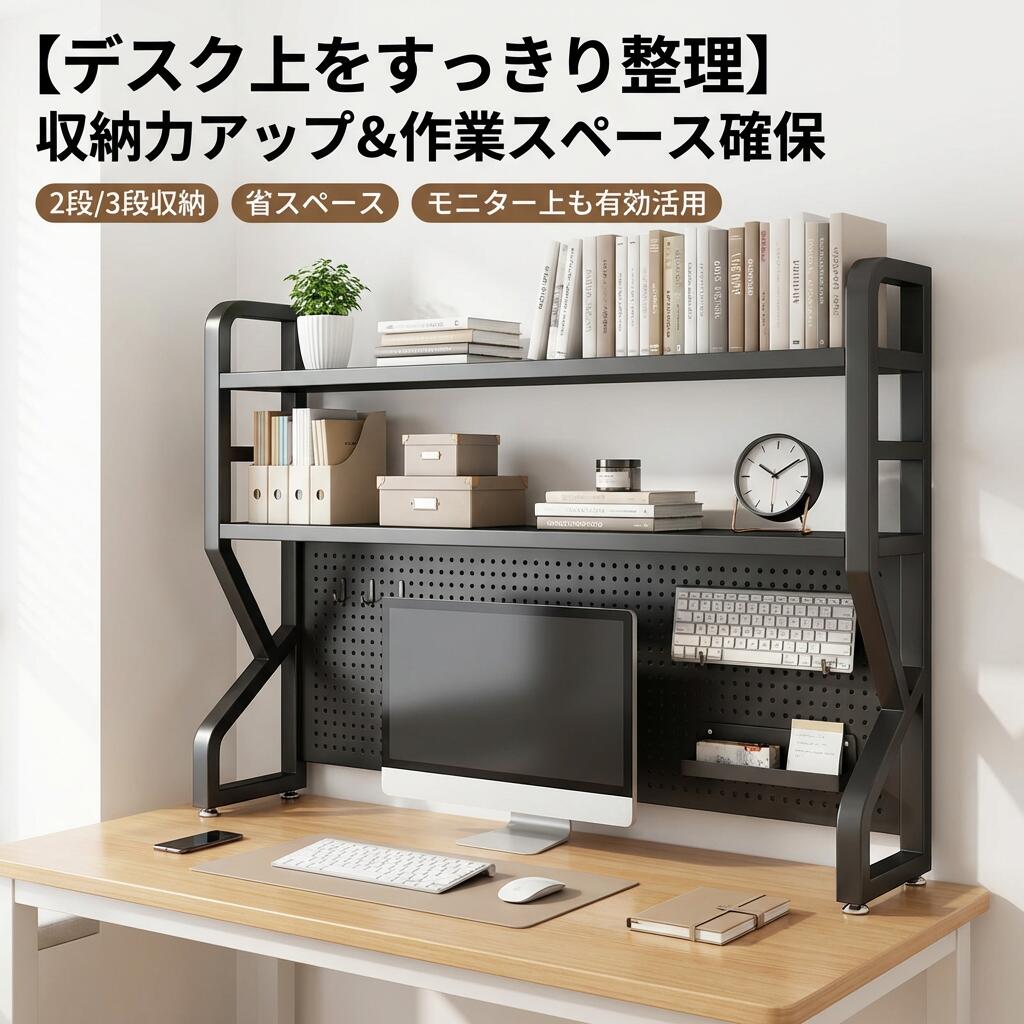 乐天商城 - 【デスク上をすっきり整理】机上ラック 机上台 2段 3段 デスク上収納ラック 卓上ラック モニター台 机上棚 デスク収納 学習机 机 書斎 勉強机 整理整頓 プレゼント ギフト ポイント消化 人気 おすすめ 母の日 父の日 誕生日