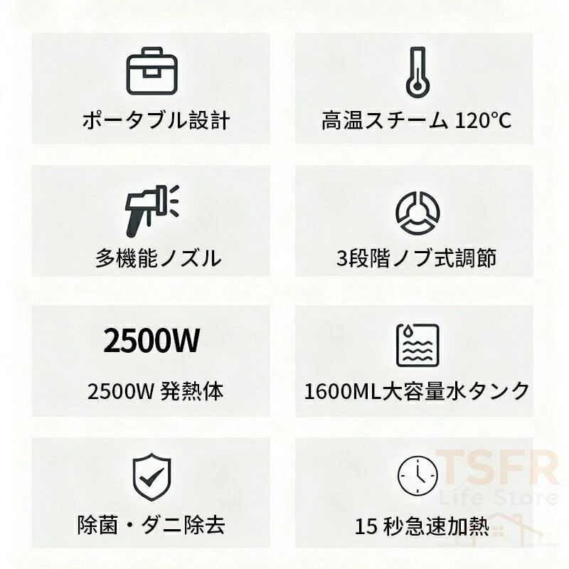 【高温スチームで汚れを浮かせて洗浄】スチームクリーナー ハンディ スチームモッ...