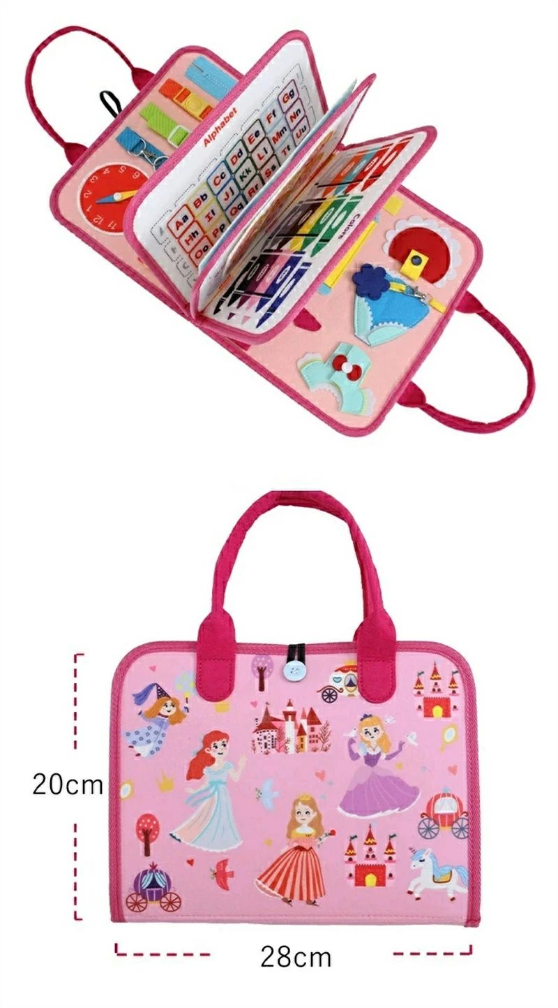 ビジーボード 知育バッグ 子供 布製フェルト モンテッソーリ おもちゃ 知育玩具 お...